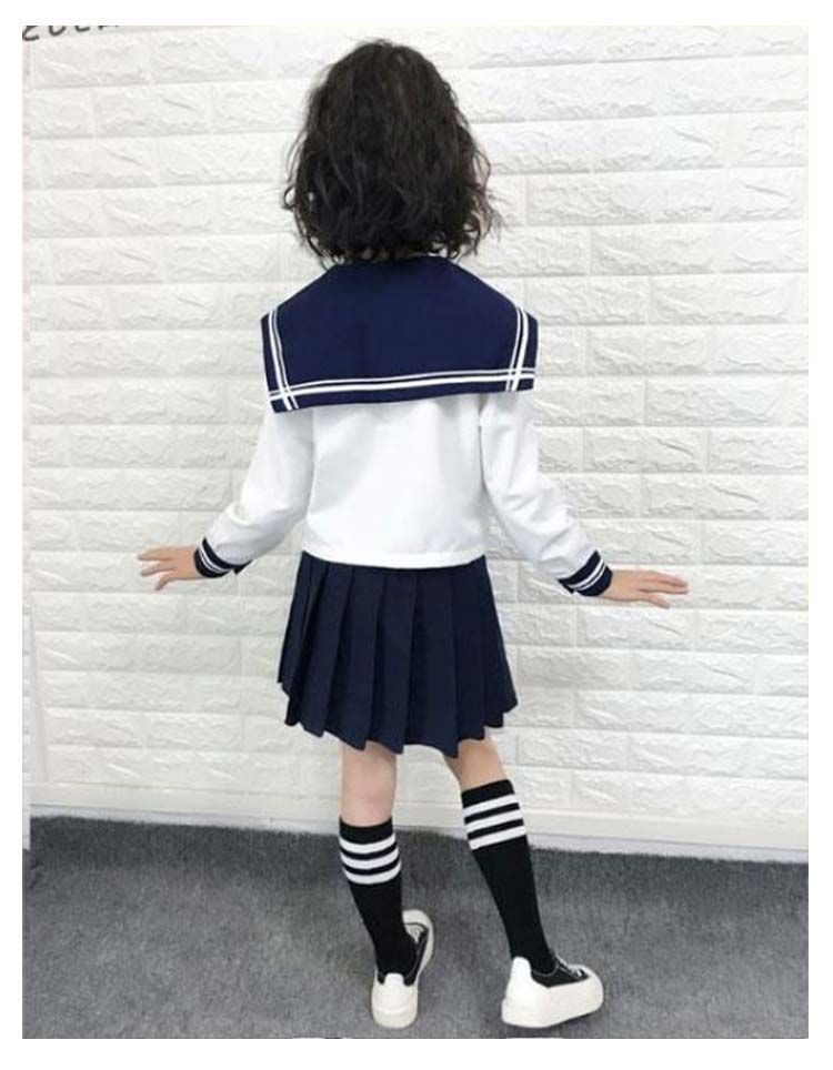 送料無料 キッズ 半袖 長袖 学生服 コスプレ 衣装 セーラー服 スーツ 子供 女の子 こどもスーツ 女子高生 制服 上下セット セーラーセット 4点セット ミニスカート シャツ ブラウス コスチュー#tomin598519