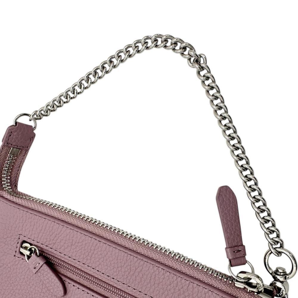 COLE HAAN コールハーン チェーンポーチ ポーチ レザー ピンクパープル シルバー金具 レディース 真子質店 BL DECORATOM_COM_BR