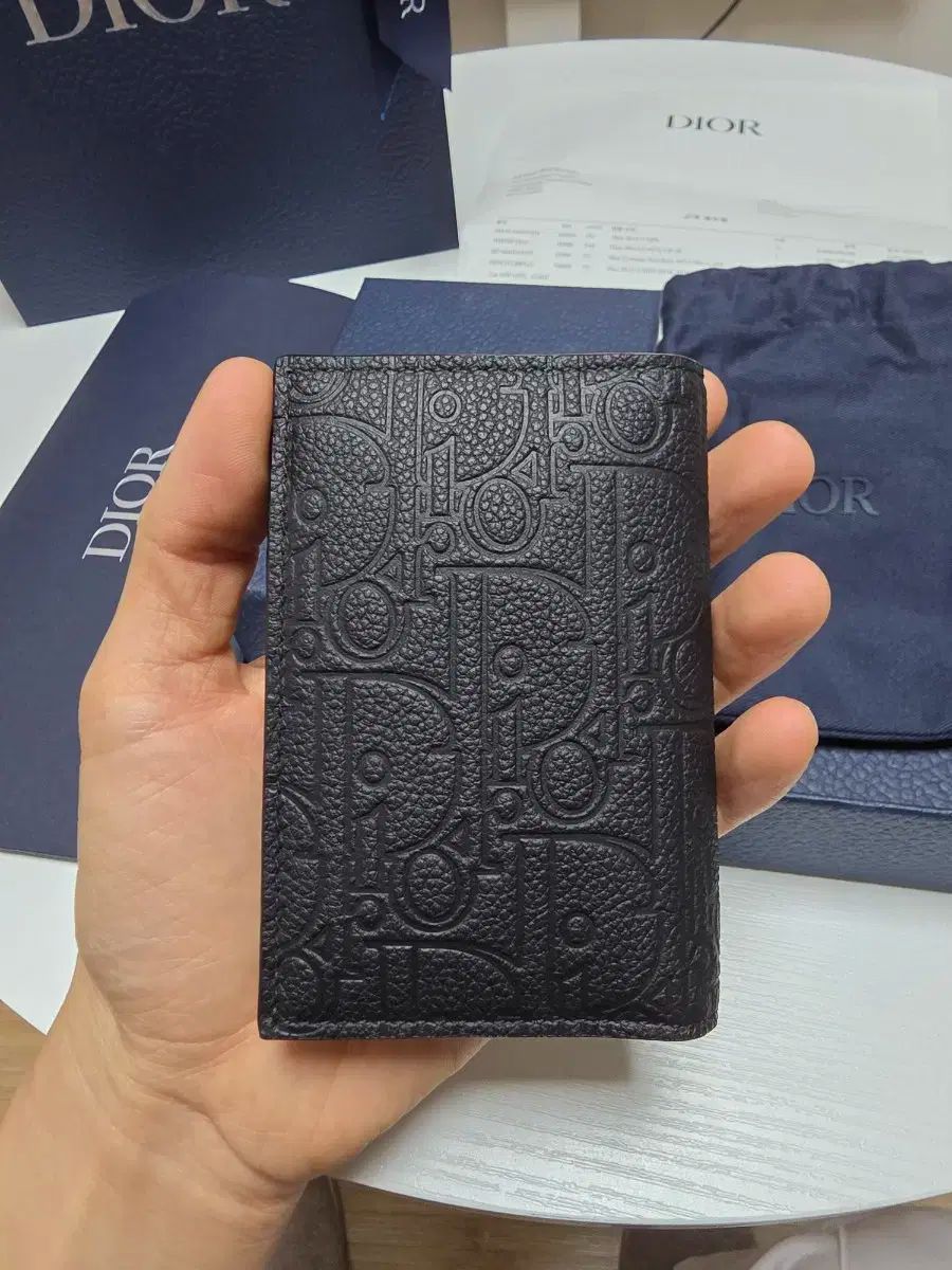  ディオール バーティカル 2段 カードウォレット ブラック 長財布 小物