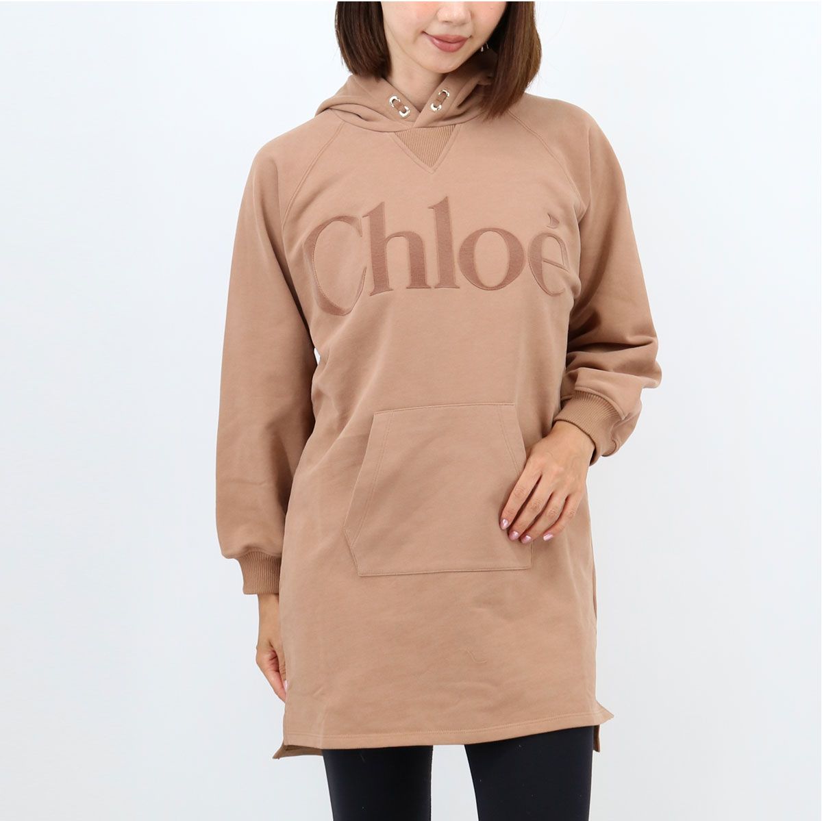 CHLOE KIDS クロエ キッズ ロゴパーカー C20618 大人もOK レディース 子供 ガールズ フーディー 長袖 セミロング丈 ブランド