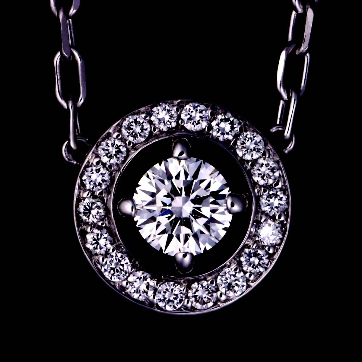 ブシュロン BOUCHERON アバ ダイヤ ネックレス 43cm K18 WG ホワイト  