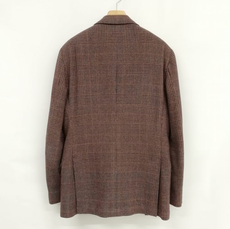 【極美品】LARDINI チェック ウール ツイード ジャケットブラウンネイビー ldn2450281-1h.jpg