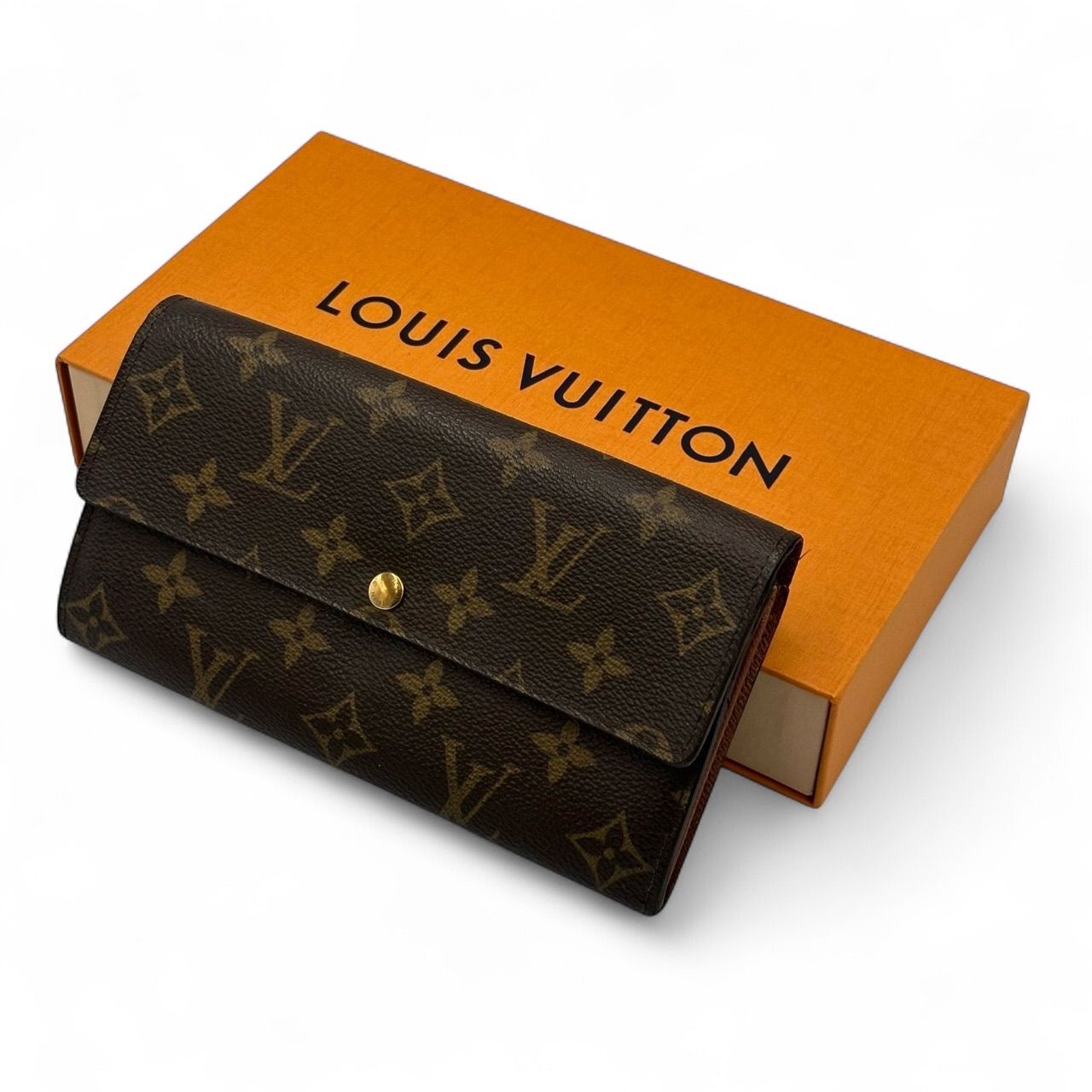 き 正規品ルイヴィトン ポルトフォイユサラ 2つ折り長財布 モノグラム CA4089 LOUIS VUITTON フラップ スペイン製 ゴールド金具 ブラウン カード入れ10枚 M61734 男性用 女性用 メンズ レディース PVC レザー