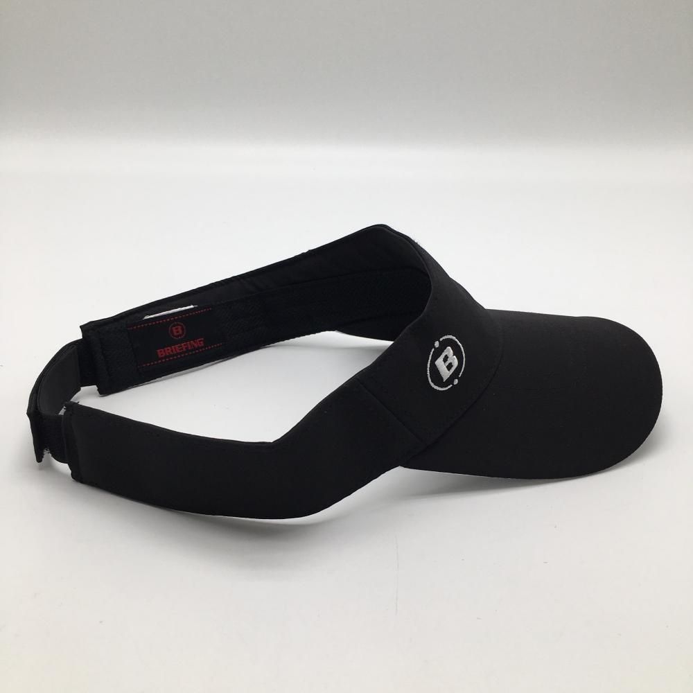 超美品】ブリーフィング サンバイザー 黒×白 ロゴ刺しゅう FREE ゴルフ