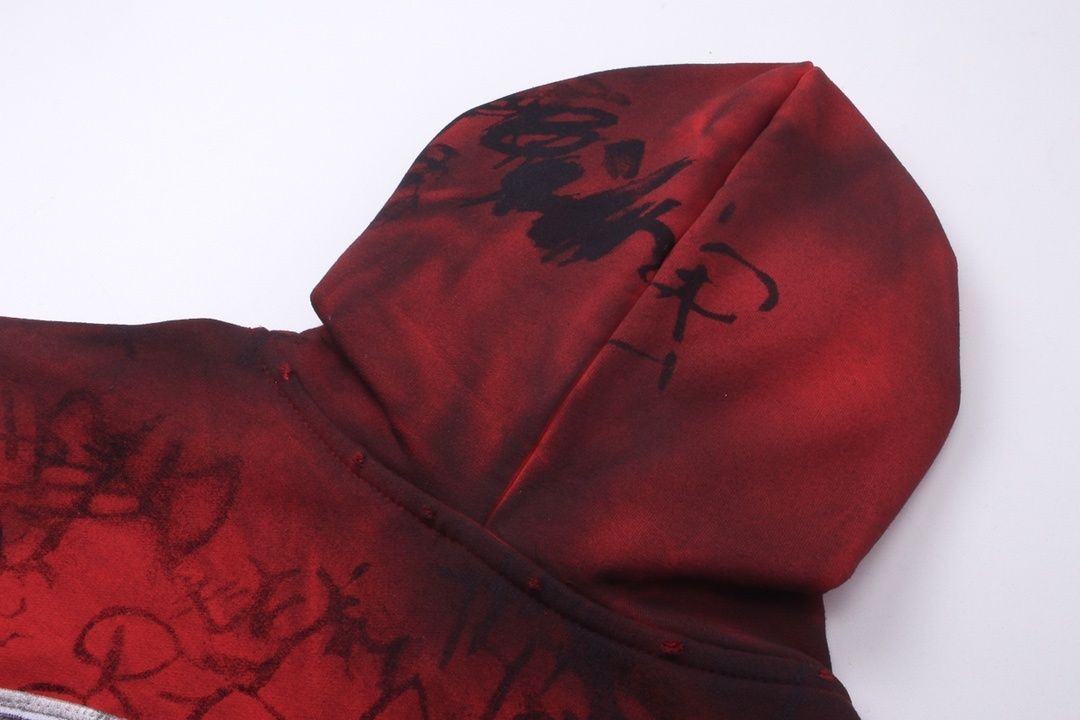 Balenciaga SS23 Graffiti Red skater zip up Hoodie