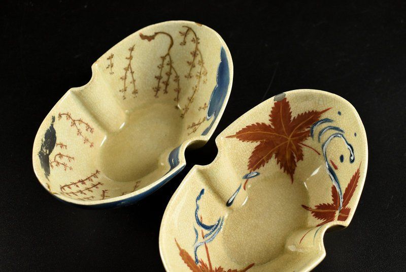 清水焼向付 仁清流水舟形向付5客 京焼 清水焼向付 仁清