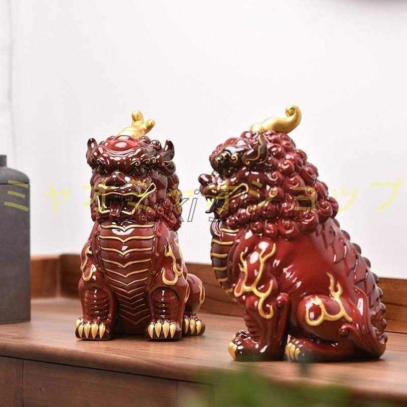 貔貅 ヒキュウ 赤 レッド 置物 オブジェ 厄除け 縁起物 開運 健康運 仕事運 家庭運 金運 商売 盛 インテリア 玄関 リビング 風水 プレゼント オフィス NEXPOTALLINN_EU