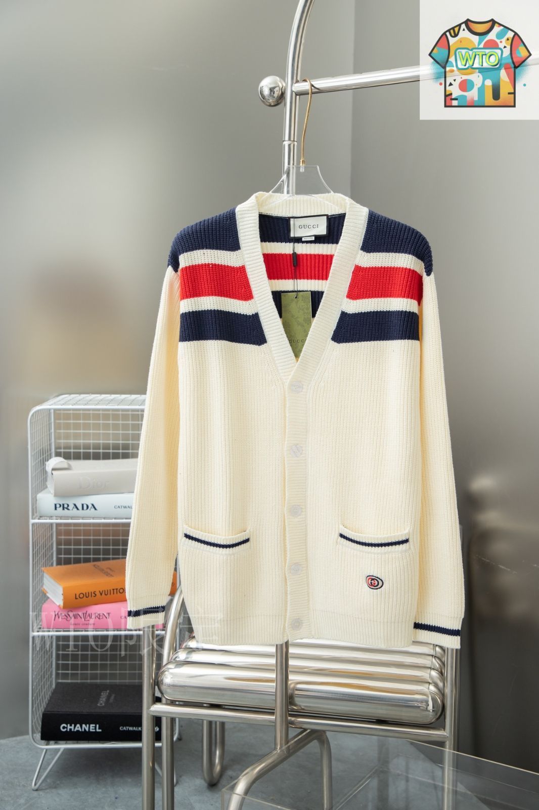 今日特価】GUCCI GC 24FW レッドダブル G ニットカーディガン-2