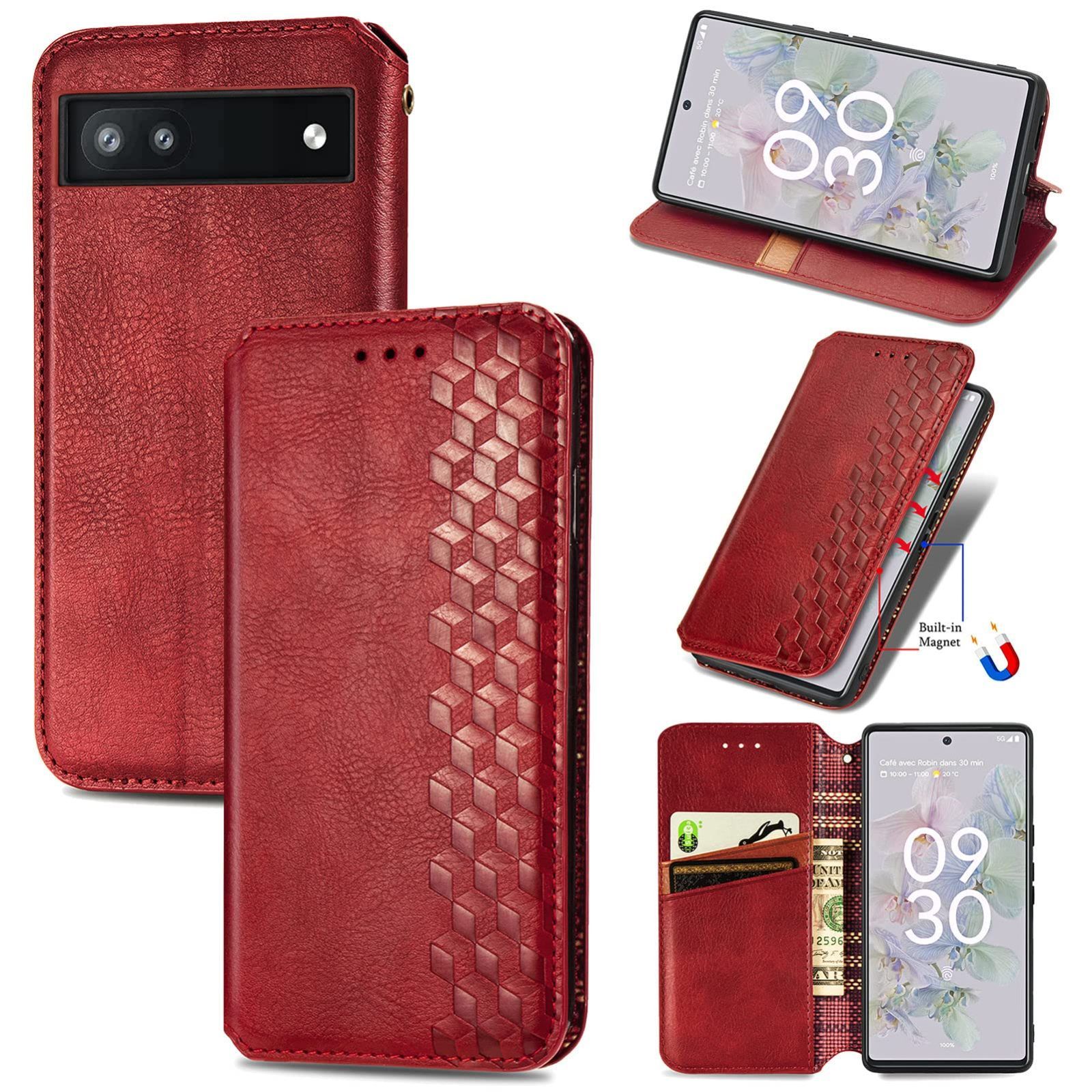 【在庫処分】携帯電話保護カバー強い吸引力ノートブック型多機能携帯電話ホルスター財布携帯電話ホルダーバンプパターンテクスチャ耐久性摩擦耐性携帯電話ケース男性と女性に適した多