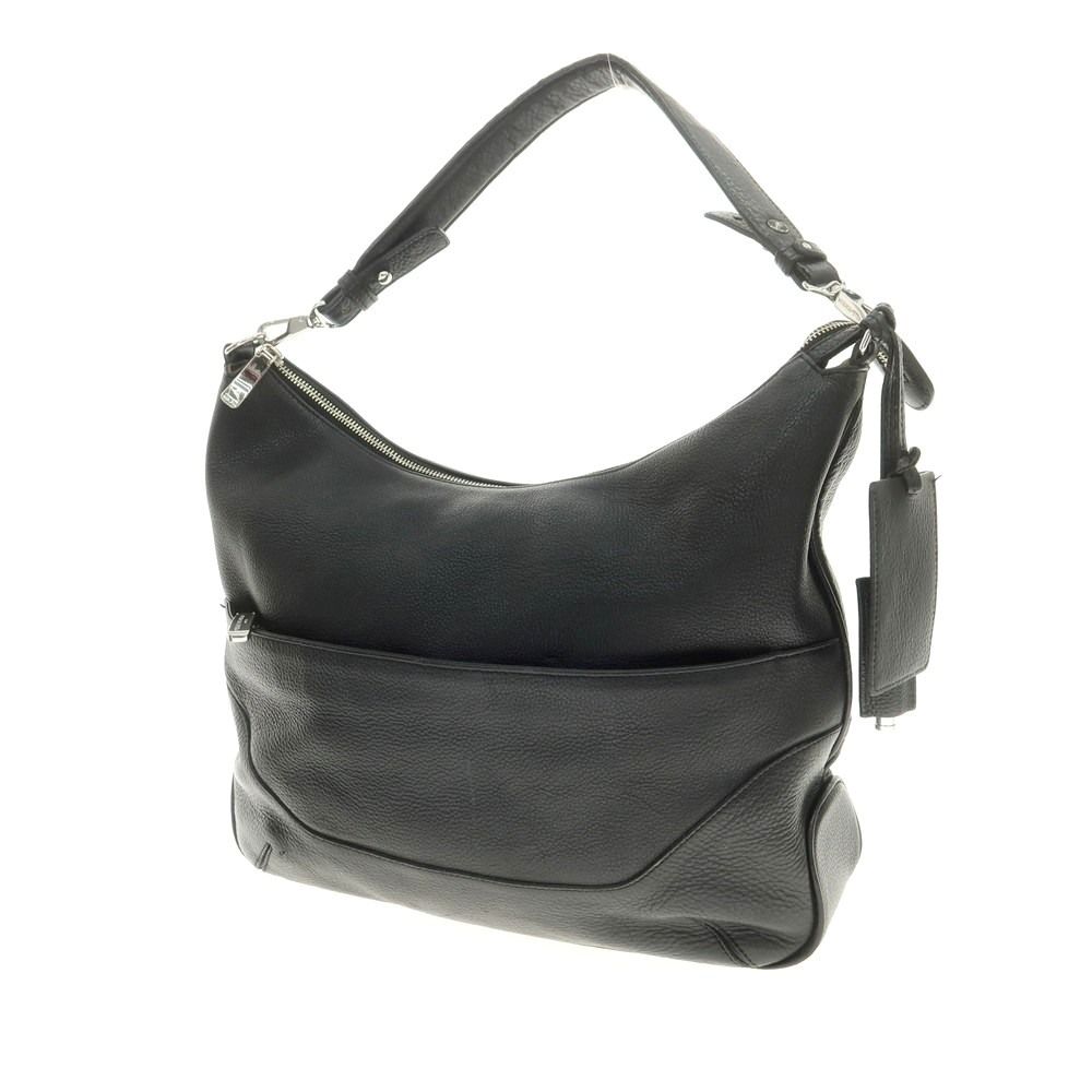 ペッレモルビダ PELLE MORBIDA シュリンクレザー ワンショルダーバッグ ブラック W41xH29.5xD10 メンズ