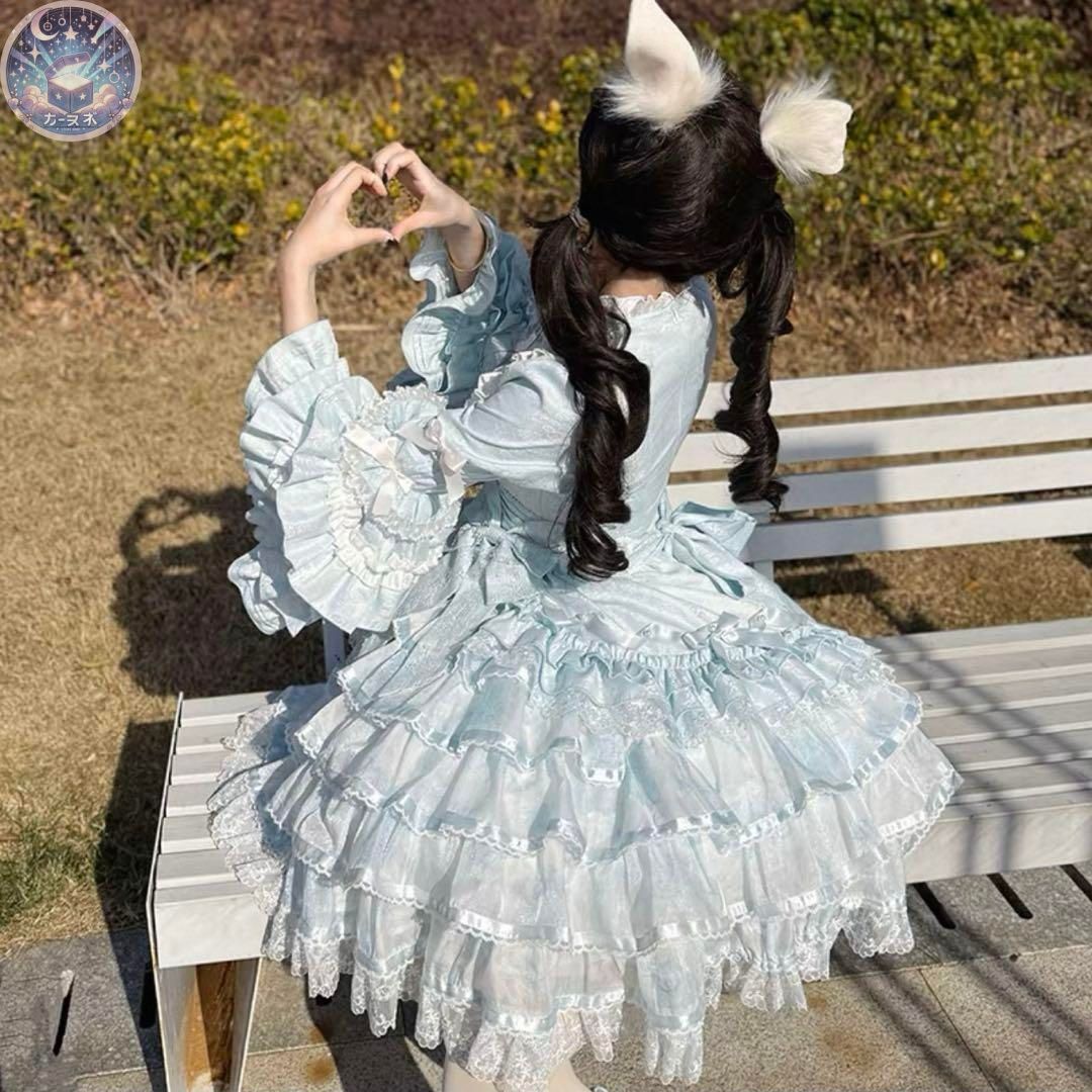 綺麗な 独奏曲人形2.0 Buling Moonロリィタワンピース サックス 甘ロリ