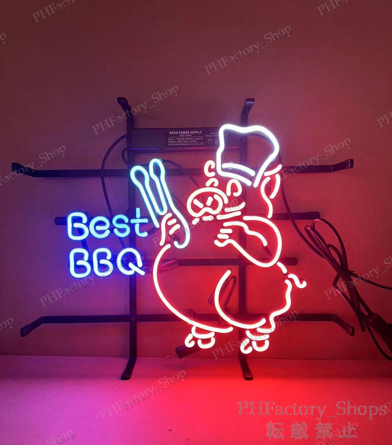 ネオンサインBBQ バーベキュー 広告 店舗用 アメリカン雑貨 看板 ネオン管