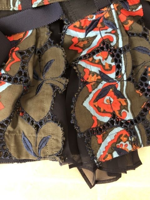 【中古】 sacai サカイ ノースリーブ プリーツ レース ベルト付 16-02609 ネイビー系 1 111432172 中古】 sacai サカイ ノースリーブ プリーツ レース ベルト付 16