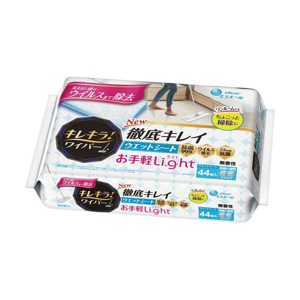まとめ 大王製紙エリエール キレキラ ワイパー 徹底キレイ ウエットシート Light 1パック 44枚 22枚×2袋 ×5セット