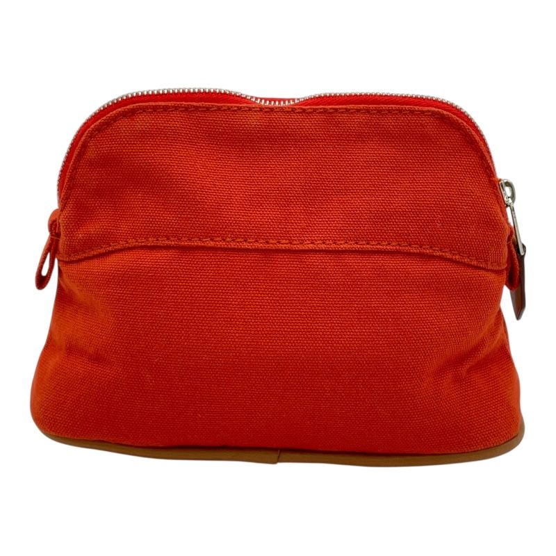 エルメス HERMES ボリードポーチ16 オレンジ SV金具 トワル