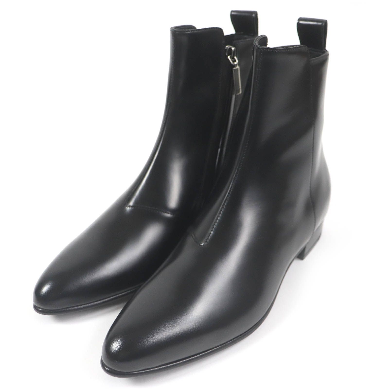 SAINT LAURENT ブラックレザーブーツ 保存袋付サンローランパリ