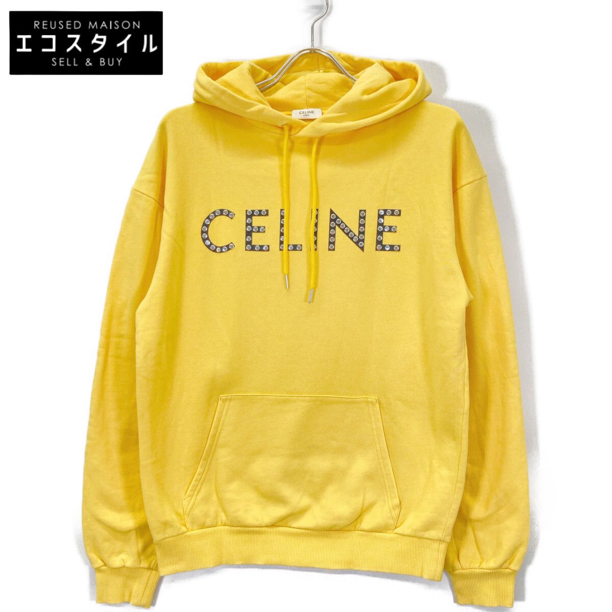 CELINE セリーヌ 2Y695670Q 22SS STUDS LOGO HOODIEスタッズパーカー 