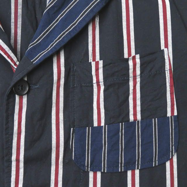 エンジニアードガーメンツ ロイタージャケットRegimental Stripe Engineered Garments Loiter Jacket Multi Colour Regimental Stripe