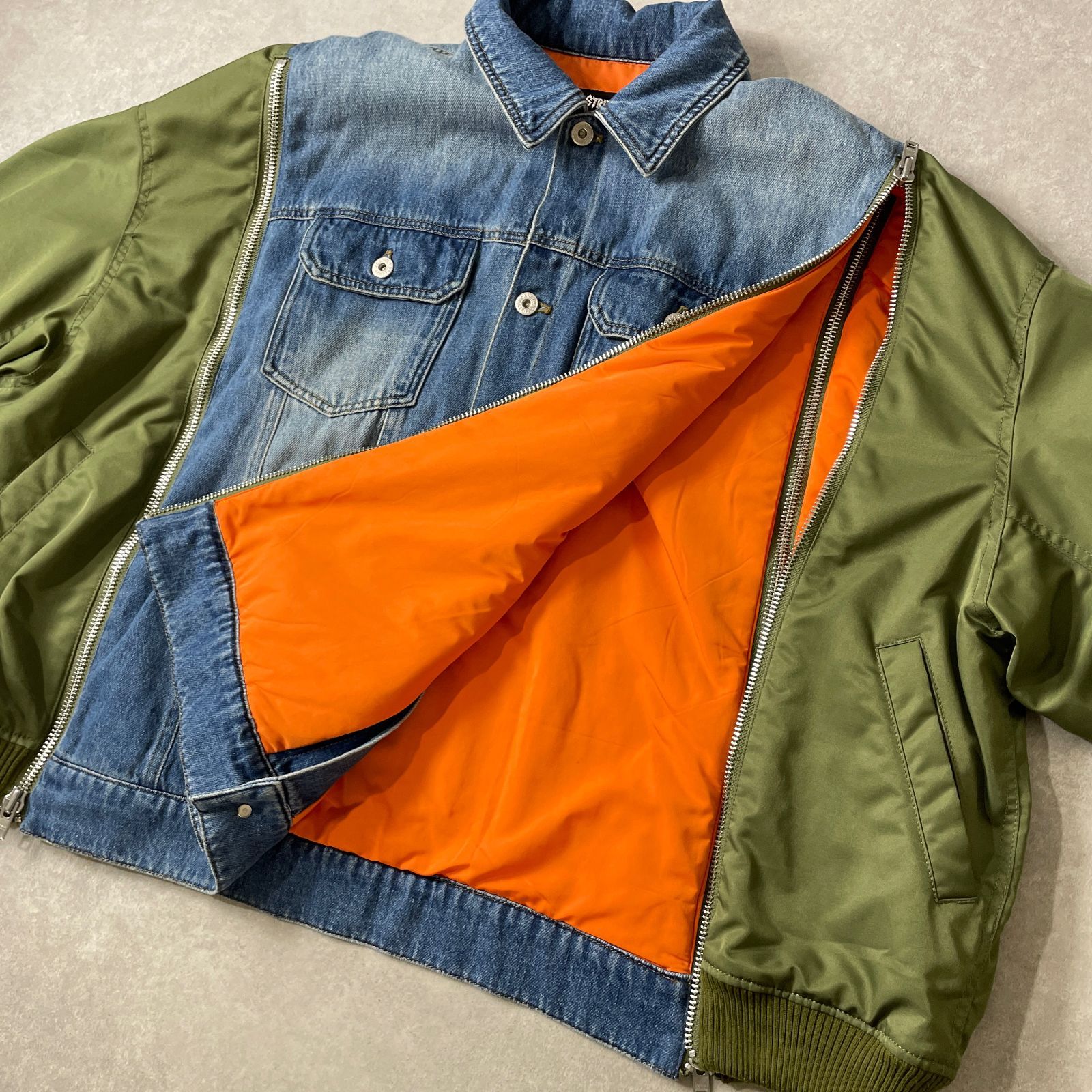 定価3.7万 CANDY STRIPPER COMBINED DENIM JACKET ドッキング デニム