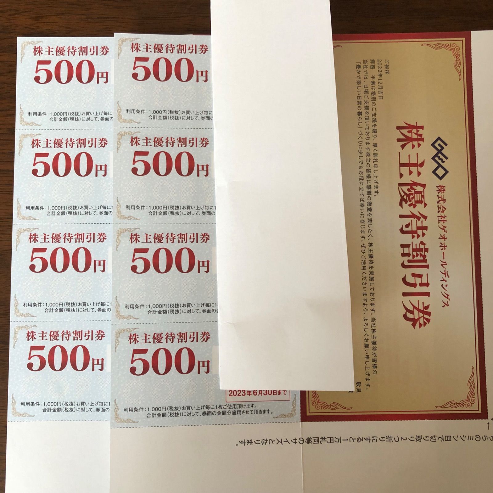 ゲオ　セカンドストリート　株主優待　割引券　8000円分