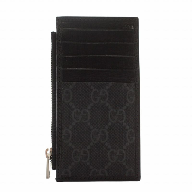 グッチ GUCCI カードケース 小銭入れ コインケース PVC レザー GG柄 黒 ブラック |XZ GY18