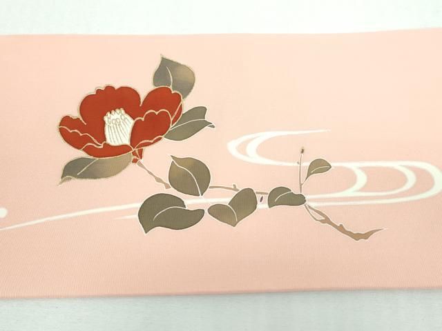 作家もの　付け帯　塩瀬　鈴　葵　伝統和模様　梅花　楓　着物　帯　020k 作家もの 付け帯 塩瀬 鈴 葵 伝統和模様 梅花 楓 着物 帯 020k