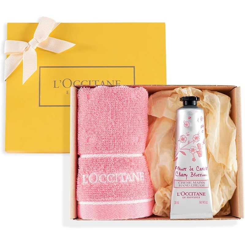 ロクシタン(L'OCCITANE) チェリーブロッサム ハンドクリーム【タオル付き ギフトセット】 【新春コスメ】誕生日 お年玉 お年賀 帰省土産 お正月プレゼント ギフト 女性 男性 人気 成人祝い