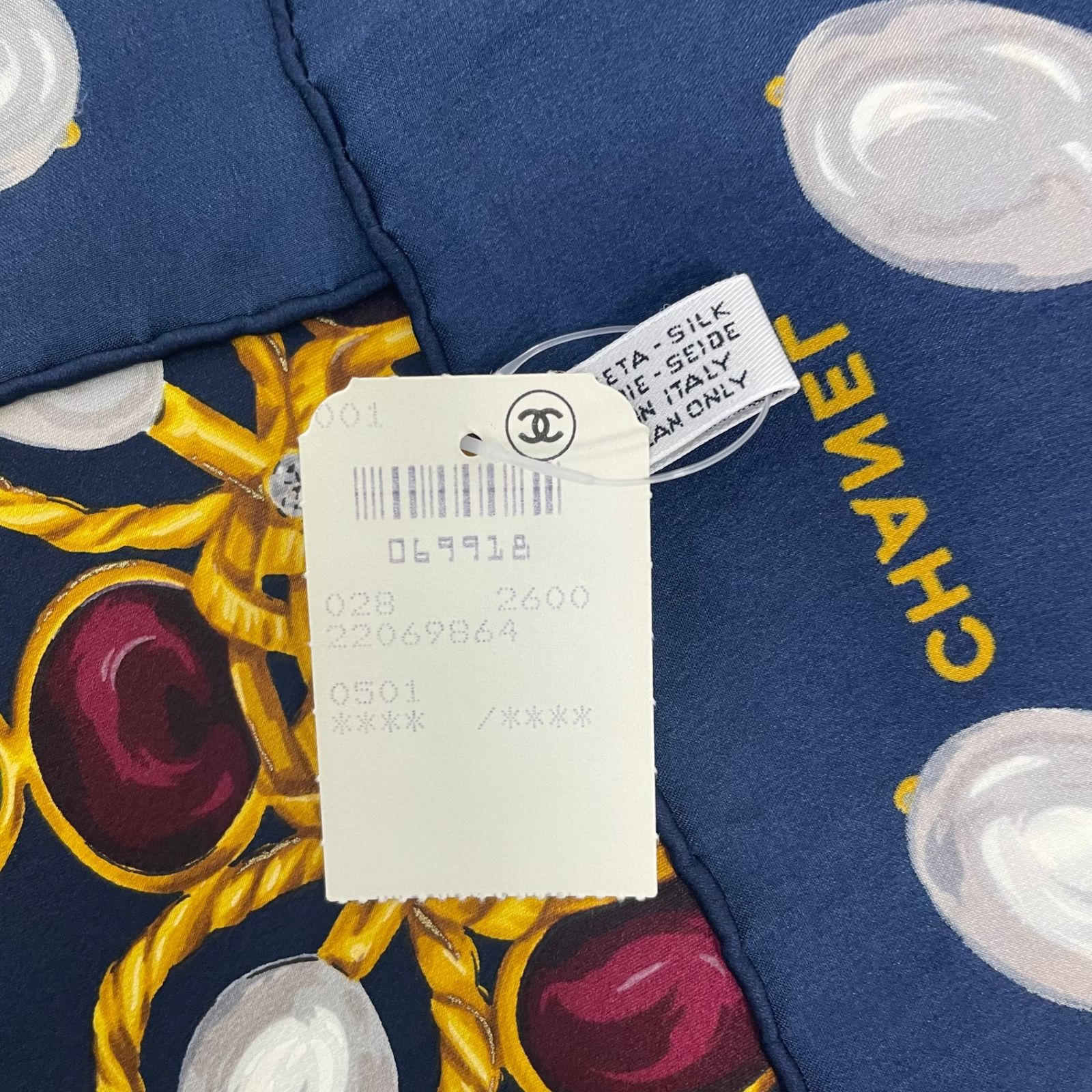 未使用品 CHANEL シャネル 大判 スカーフ シルク グリポア