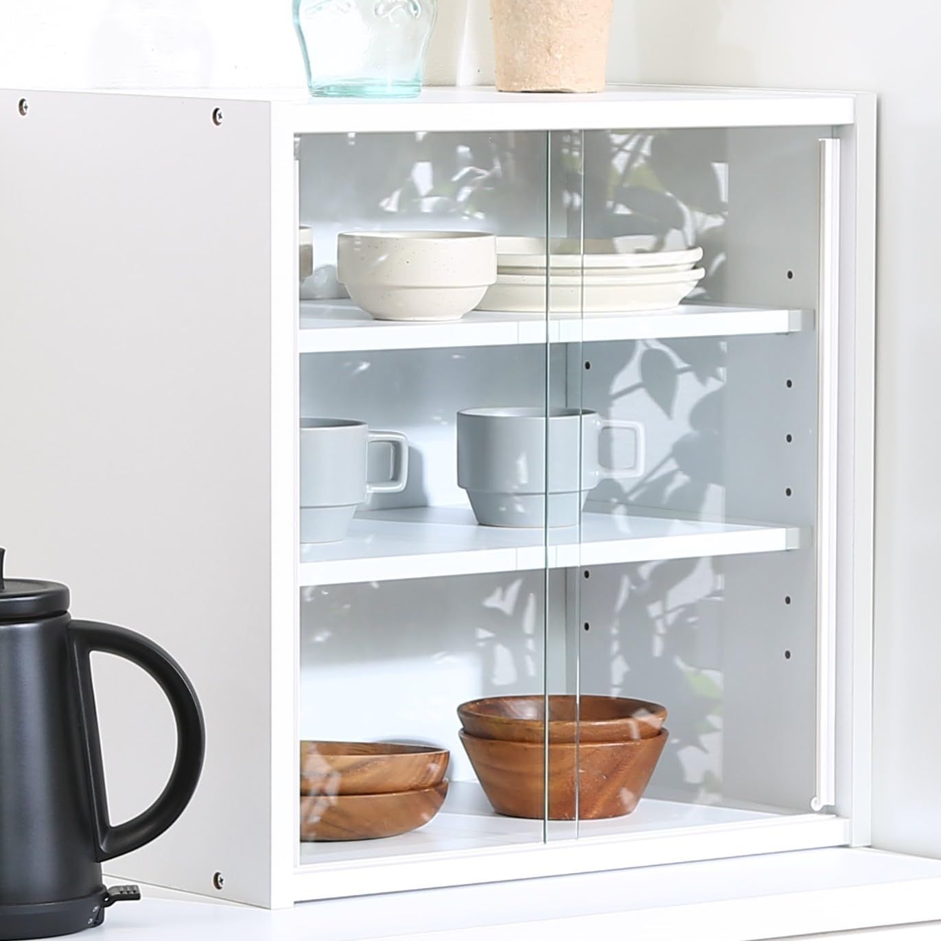 在庫セール】不二貿易 食器棚 キッチン収納 幅43×奥行29×高