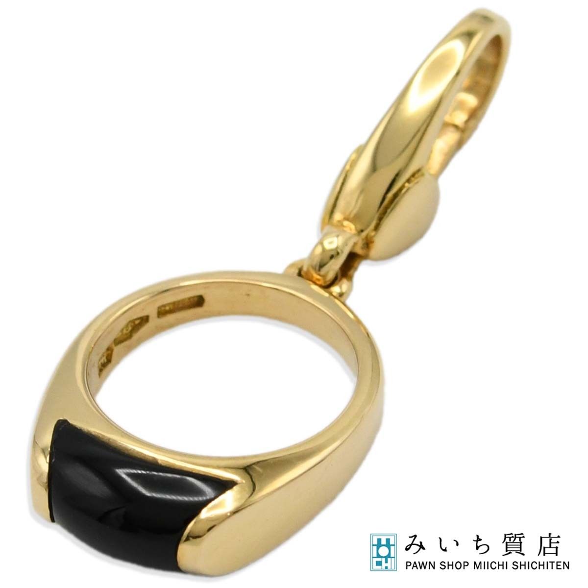 ま*ん様 BVLGARIブルガリブルガリ 750刻印 K18 チャームオニキス