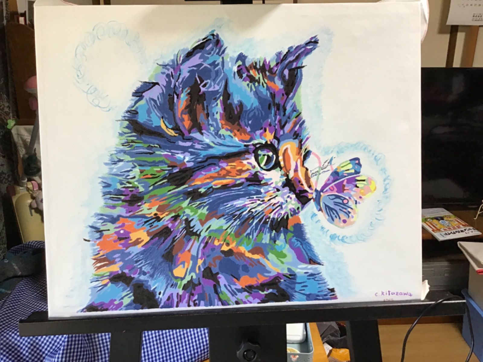 手書き ずるい ヘアゴム ブローチ レジン 猫 うさぎ レジン 猫