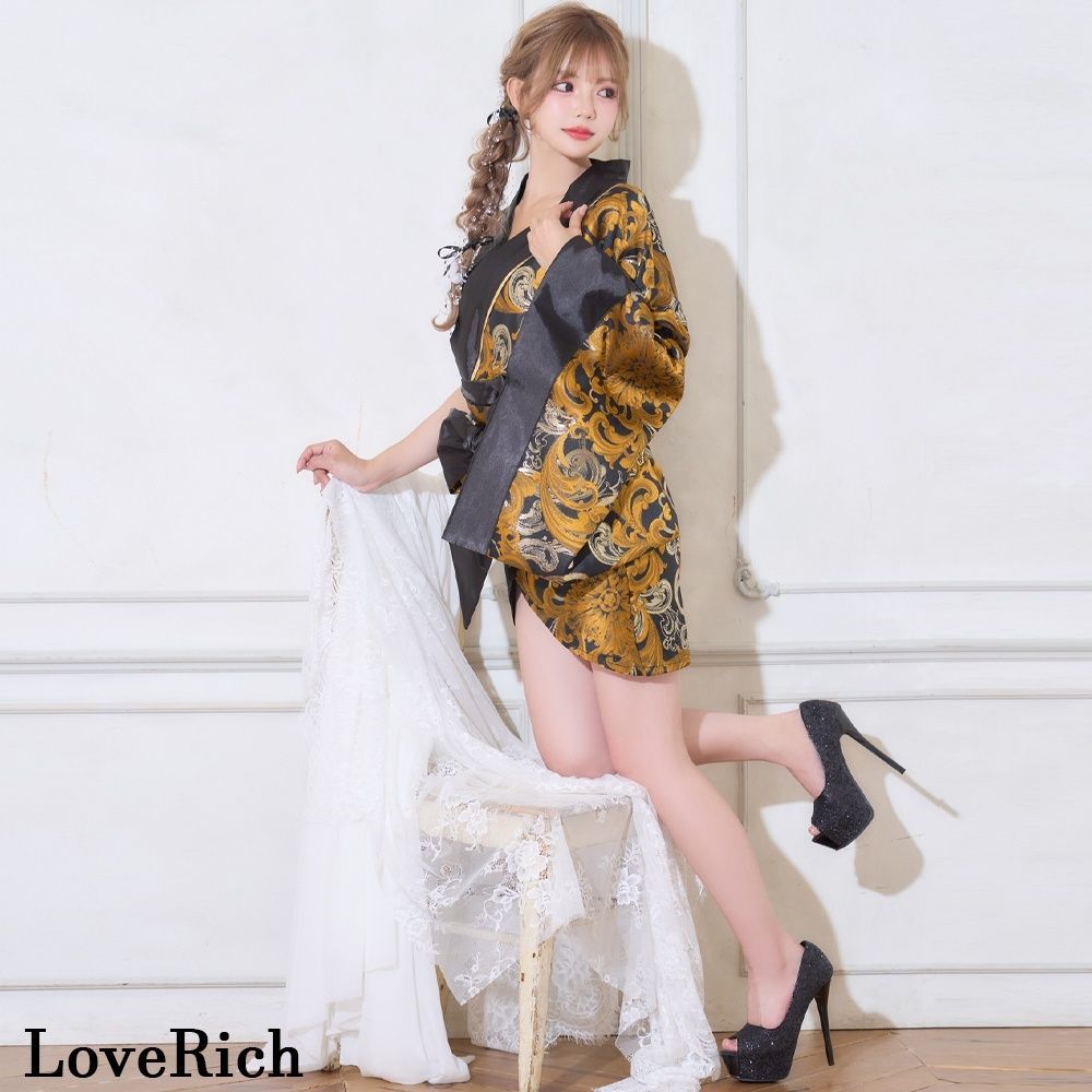 LoveRich ラブリッチ 【2点セット/2カラー】アシンメトリー 花柄 和柄