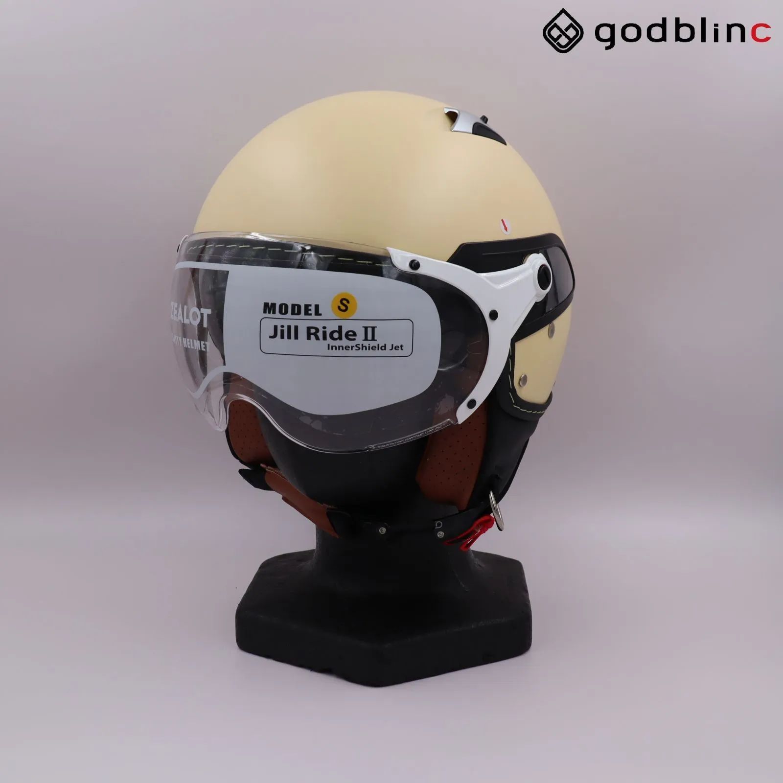 ZEALOT　ジルライド2 インナーシールドジェット　MATT IVORY　Sサイズ　JR0014　※女性・こども向けヘルメット