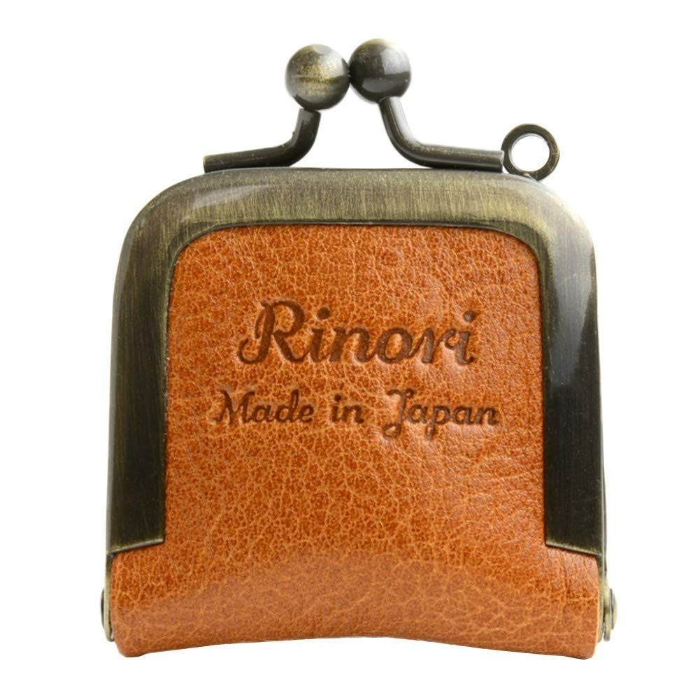 【人気商品】アクセサリーケース 革 がま口 収納 (Rinori) 宝物はかわいいサイズの超ミニがま口ケースに 日本製 (キャメル)