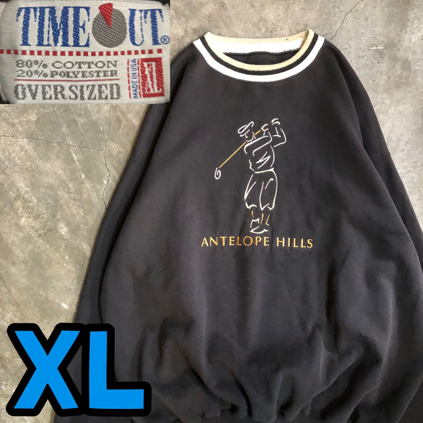 T4390 TIME UT スウェット　90's ゴルフ　USA製　古着