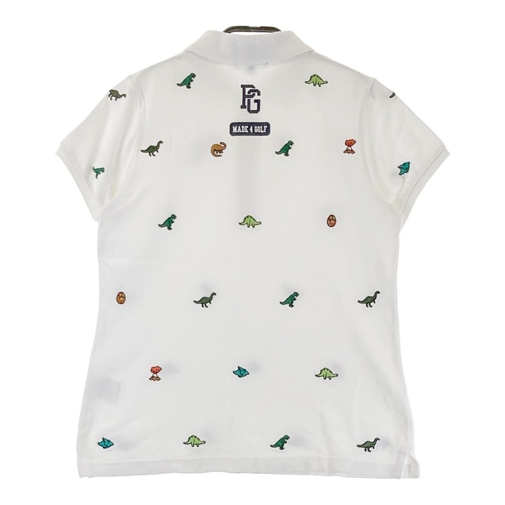 サイズ：0 PEARLY GATES パーリーゲイツ 半袖ポロシャツ 恐竜 ホワイト