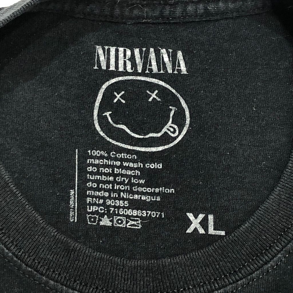 NIRVANA ニルヴァーナ 半袖Tシャツ バンド ブラック(メンズ XL)中古