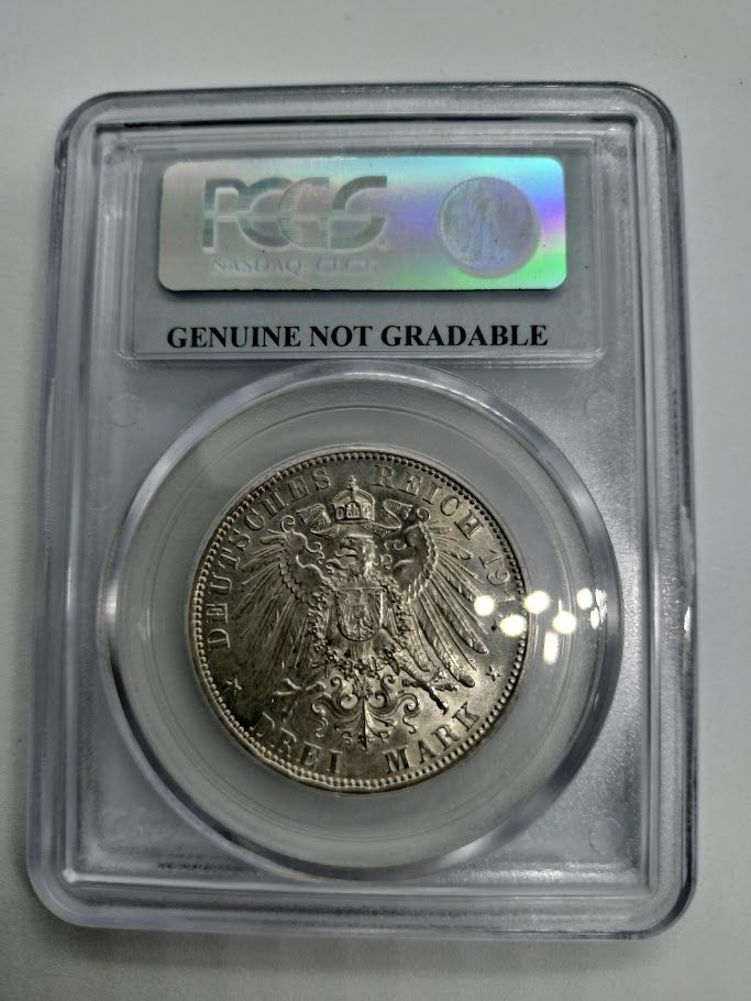 PCGS Genuine 1913 ドイツ ヴィルヘルム2世 在位25年 銀貨 1913年