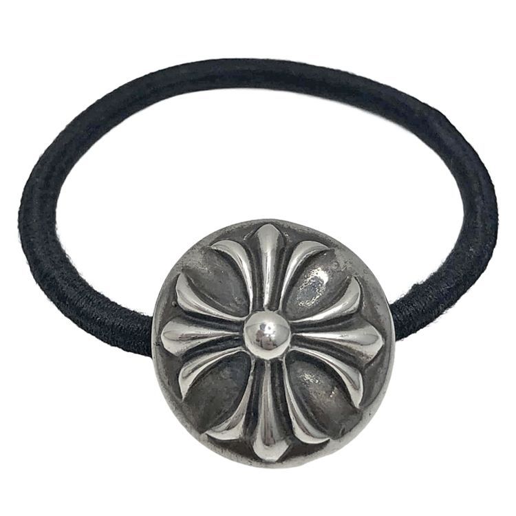 Chrome Hearts クロムハーツ HAIRBAND クロスボールボタン ヘアゴム シルバーコンチョ SV925 シルバー