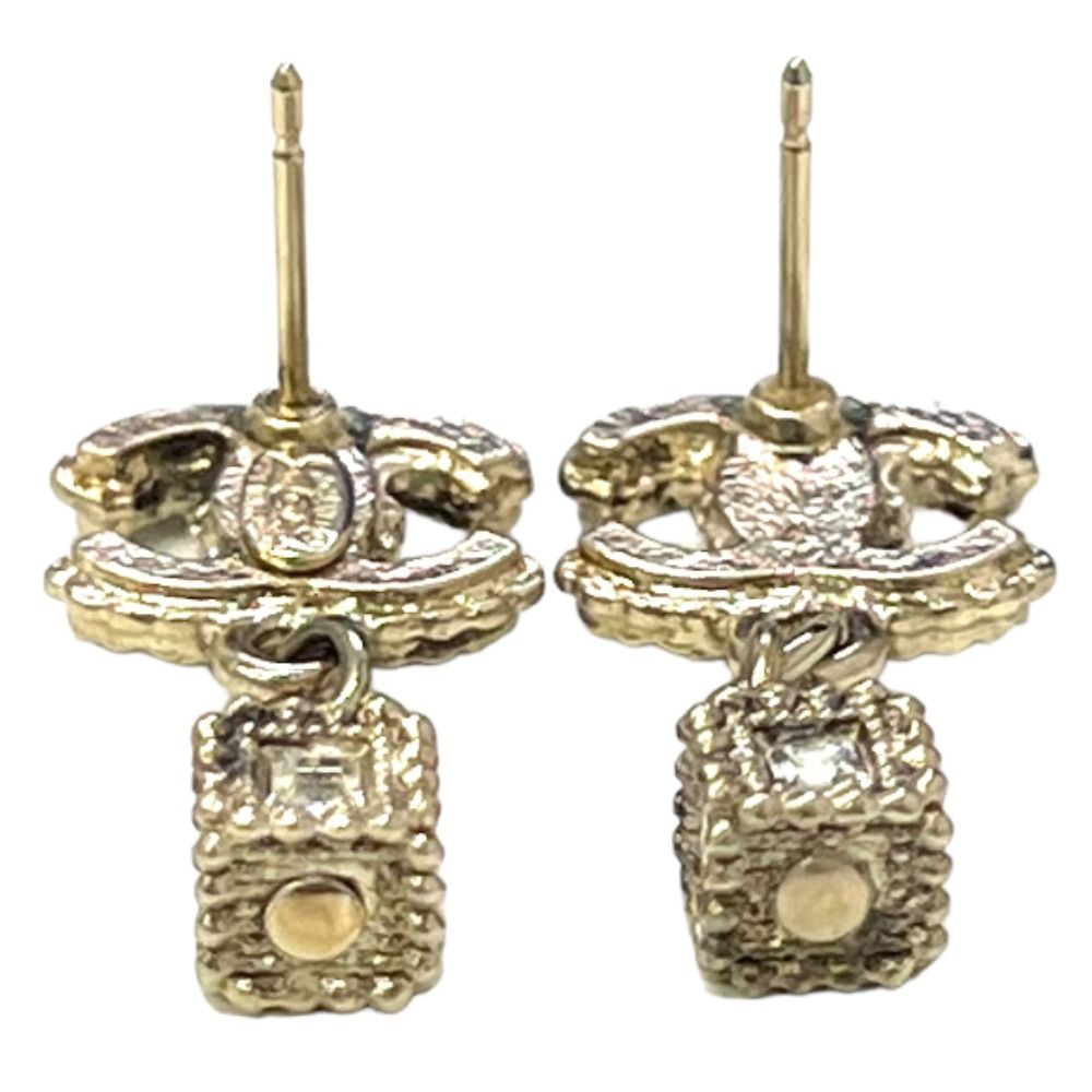 CHANEL シャネル ピアス ココマーク キューブ ラインストーン A11A  