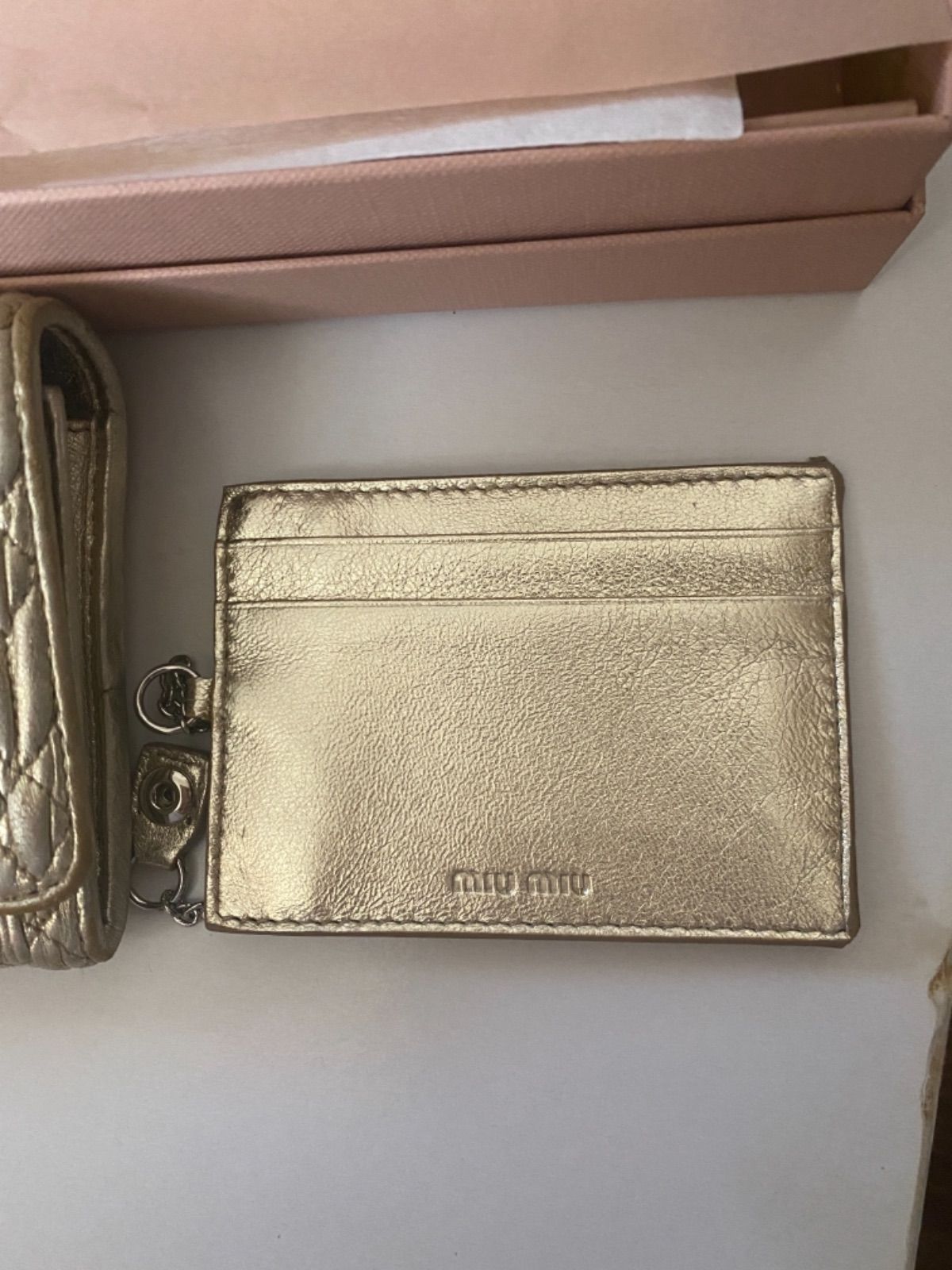 箱あり❤️miumiu ゴールド 長財布❤️ ナッパクリスタル❤️ - メルカリ