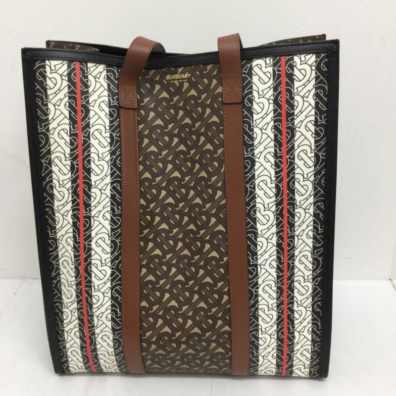 【美品】バーバリー トートバッグ TBロゴ モノグラム　大容量　PVC レザー BURBERRY バーバリー トートバッグ TBロゴ モノグラム