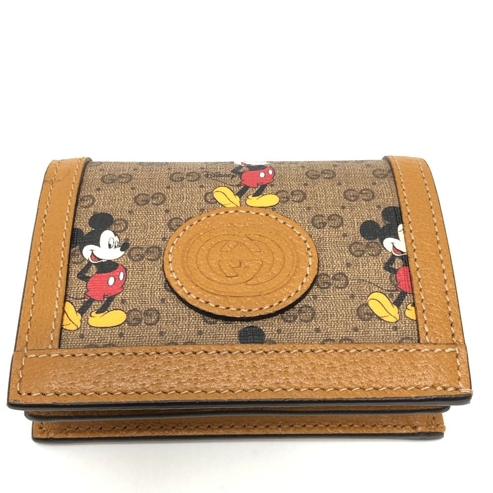 【未使用級極美品】【GUCCI】 Disney ミッキー 二つ折り財布 グッチ GUCCI ディズニー ミッキー マイクロGGスプリーム