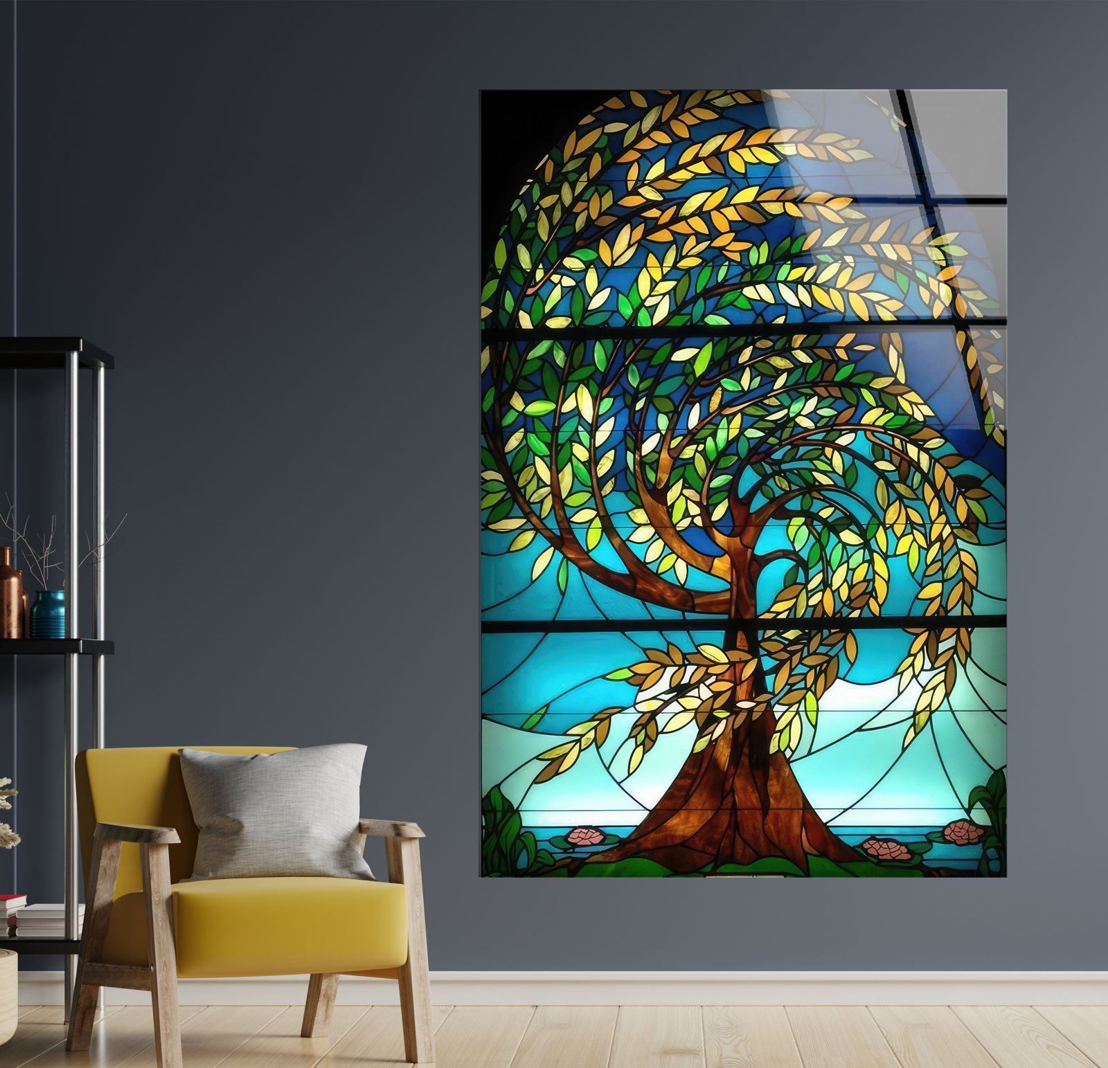 ガラスウォールアート ガラスアート素材：4mmの強化ガラス、ガラスの壁