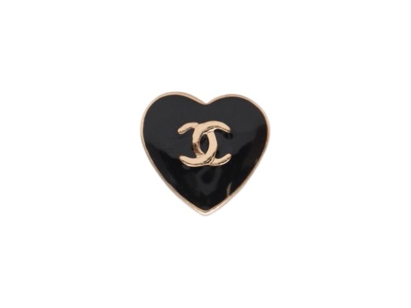 CHANEL シャネル ハート ピアス 重量約2.0g ココマーク B12P ハート メタル ゴールド ブラック 4b006435 FORTGASGNV_COM_BR