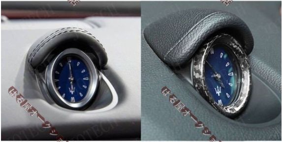 マセラティ ギブリ 2014～2021年モデル用 ドライカーボン製 インストゥルメントパネル 時計フレーム 1個 FFCRYSTALESIA_COM