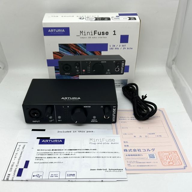 アウトレット品 Arturia アートリア オーディオインターフェイス MiniFuse1 ブラック 1in2out