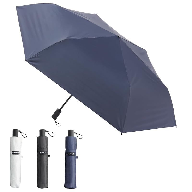 【在庫セール】日傘 メンズ 【自動開閉】大きいサイズ 遮光 遮熱 晴雨兼用 UV [estaa エスタ] 男性 折りたたみ傘 58 30225 ネイビー 1