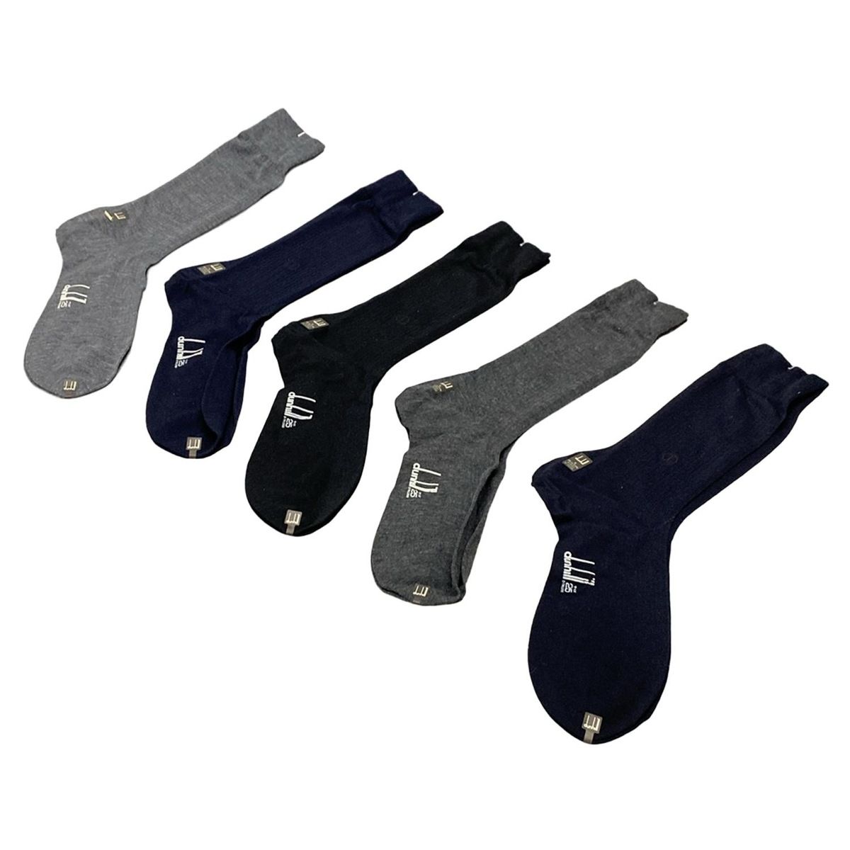 dunhill|ALFREDDUNHILL ダンヒル 小物 - 黒×グレー×ネイビー 靴下|5足セット ウール