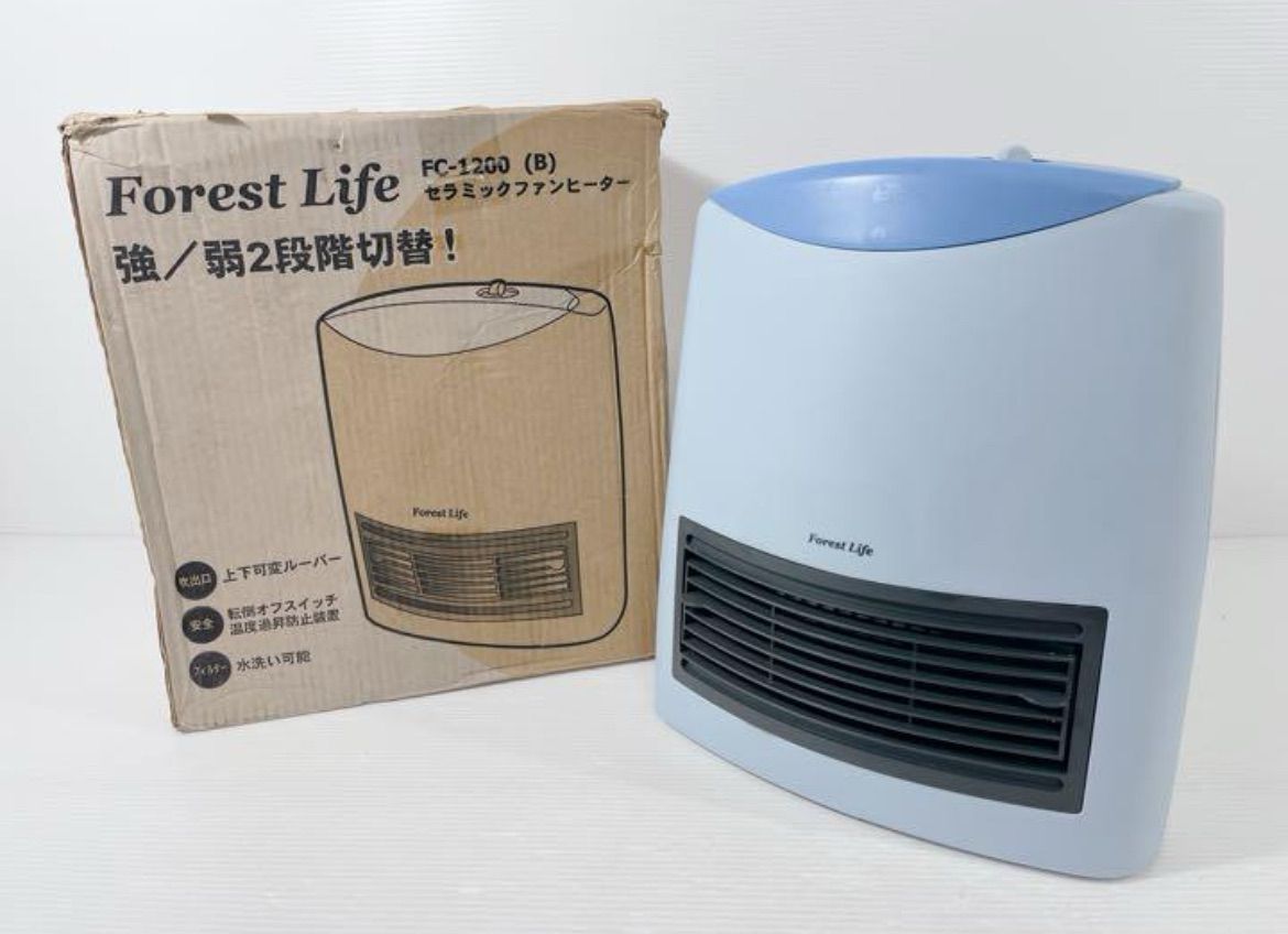 ☆【美品】FOREST LIFE セラミックファンヒーター 電気ヒーター 水色